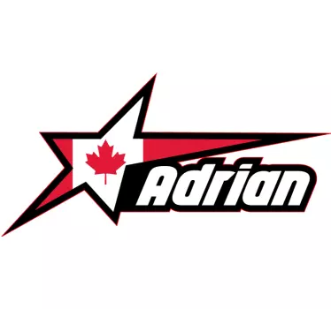 Canada flag and custom name motorcycle sticker - TenStickers