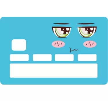 Credit card sticker cute face design - TenStickers