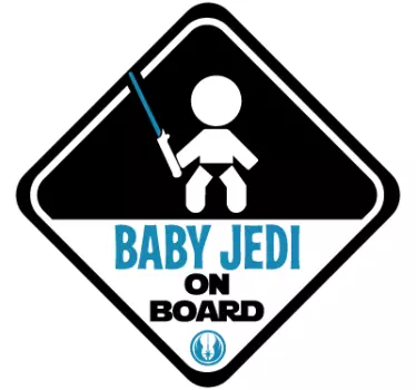 Car decal Baby Jedi on Board - TenStickers