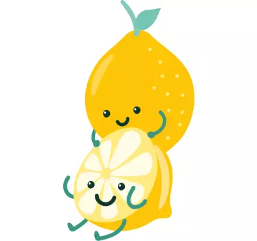 Happy Citrus Characters fruit sticker - TenStickers