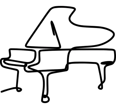 Stylish Piano Silhouette musical sticker - TenStickers