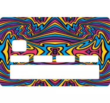 Vivid colors groovy lines credit card sticker - TenStickers