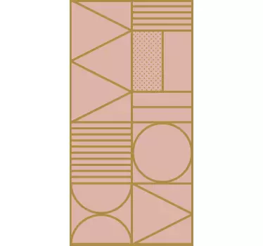 Gold and pink colors block fridge decal - TenStickers