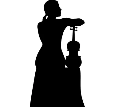 Elegant Musician Silhouette musical sticker - TenStickers