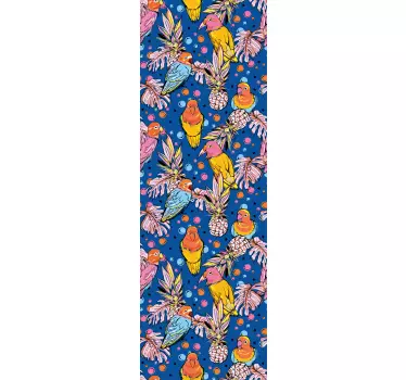 Vibrant Avian Motifs shower screen sticker - TenStickers