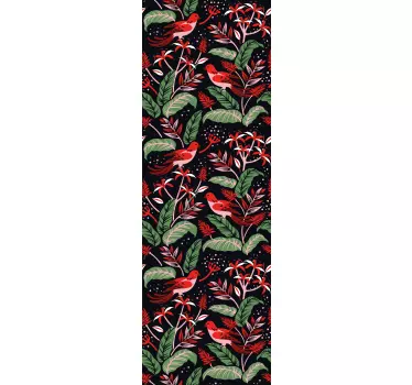 Shower screen sticker botanical bird design - TenStickers