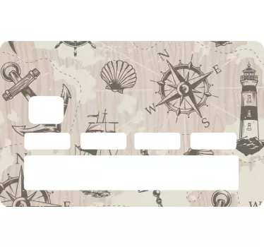 Credit card sticker nautical themed design - TenStickers
