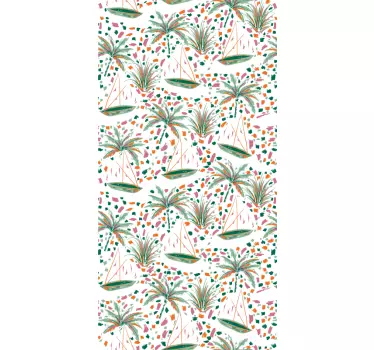 Palm Tree Pattern shower screen sticker - TenStickers