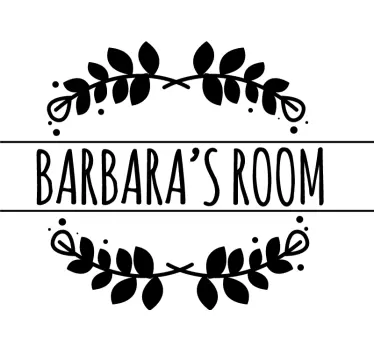 Personalised Leaves Door Decal - TenStickers