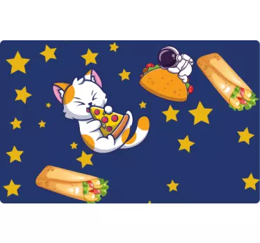 Playful cat relishing credit card sticker - TenStickers