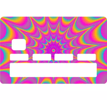 Psychedelic optical retro credit card sticker - TenStickers