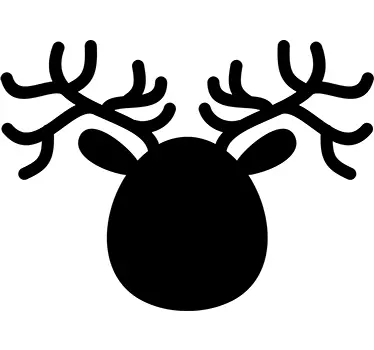 Reindeer Face Silhouette Blackboard Sticker - TenStickers