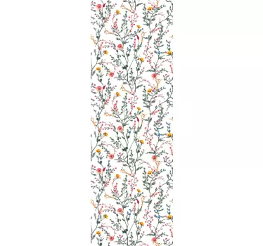 Thin minimalistic garden flowers fridge decals - TenStickers