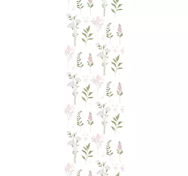 Floral beige design door sticker - TenStickers