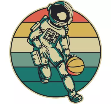 Cosmonaut Engaged in Basketball wall sticker - TenStickers