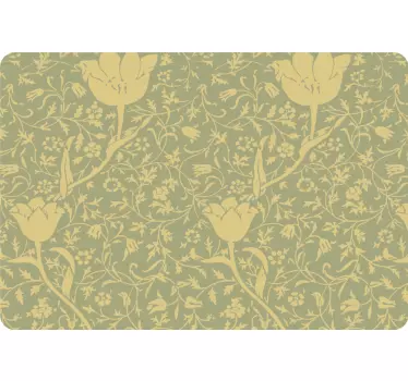 Gold and green sublte floral pattern bank card sticker - TenStickers