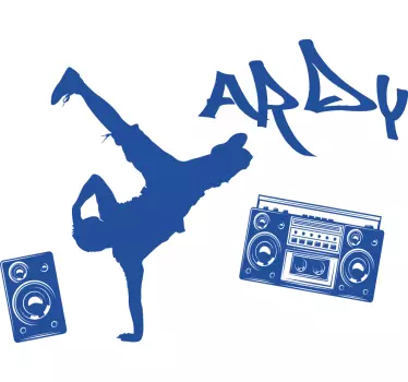 Dynamic Breakdancer Graphic musical sticker - TenStickers