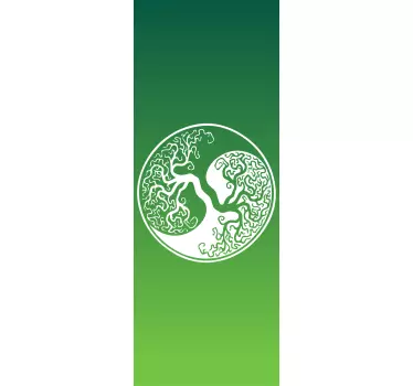 Original Yin Yang Tree of life  glass door sticker - TenStickers