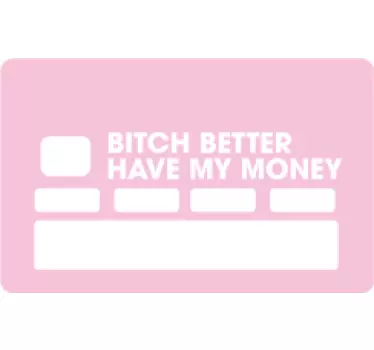 Soft Pink Color with text bank card decal - TenStickers