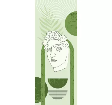 Contemporary face artwork door sticker - TenStickers