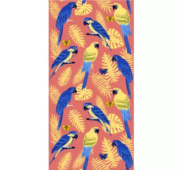 Shower screen sticker colorful parrots design - TenStickers