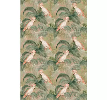 Shower screen sticker cockatoo tropical design - TenStickers