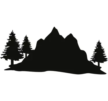 Mountain Wilderness Scene chalkboard sticker - TenStickers
