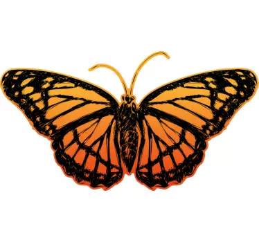 Butterfly wall sticker in orange and black design - TenStickers