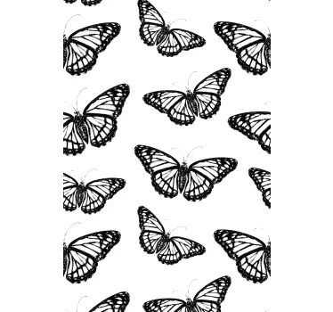 Black and White Butterfly Wing fridge decals - TenStickers