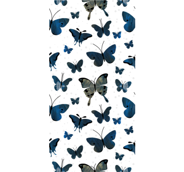 Blue glitter butterfly wing privacy film for window - TenStickers