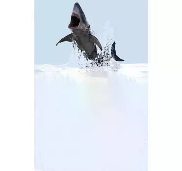 Shower screen sticker shark splash scene - TenStickers