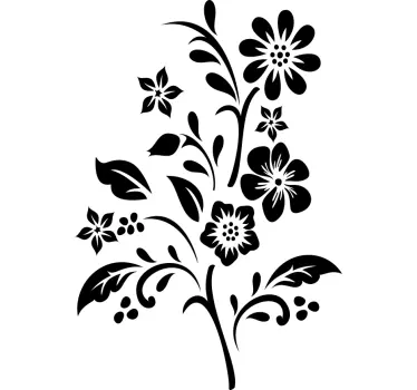 Floral vine design shower screen sticker - TenStickers
