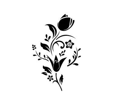 Shower screen sticker elegant floral design - TenStickers
