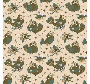 Charming Bird Patterns shower screen sticker - TenStickers