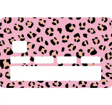 Credit card sticker pink leopard print - TenStickers