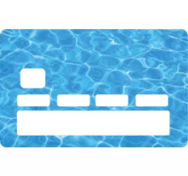 Credit card sticker blue water design - TenStickers