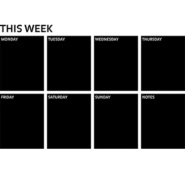 Weekly planner blackboard office wall decal - TenStickers