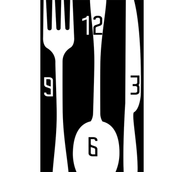 Rectangular Cutlery Clock Decal - TenStickers