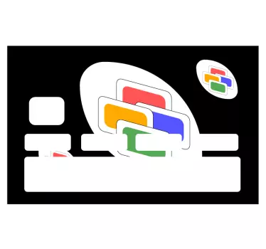Credit card sticker with vibrant card design - TenStickers