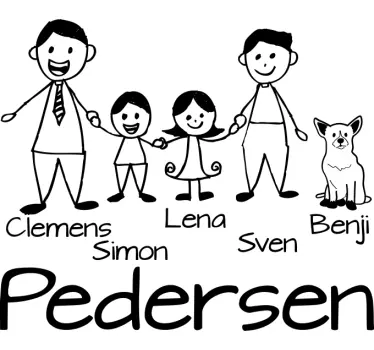 Family Character Artwork whiteboard sticker - TenStickers