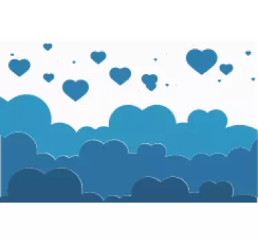 Credit card sticker cloud hearts design - TenStickers