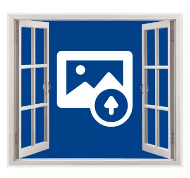 Personalised photo window view design 3d wall sticker - TenStickers