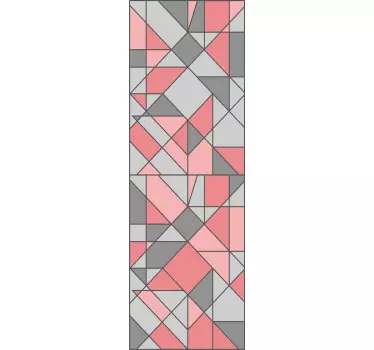 Pink and gray triangle wall art pattern fridge decals - TenStickers