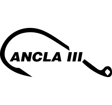 Personalised fisherman's hook name design vinyl decal - TenStickers