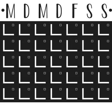 Week days calendar chalkboard sticker - TenStickers