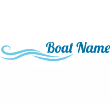 Wavy custom boat name nautical sticker - TenStickers