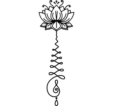 Lotus flower unalome floral wall decal - TenStickers
