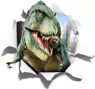 Green t-rex 3d dinosaur animal wall sticker - TenStickers