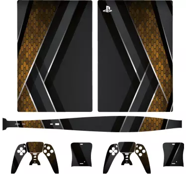 Abstract Gold Texture PS5 skin - TenStickers
