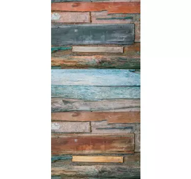 Old wood planks door sticker - TenStickers